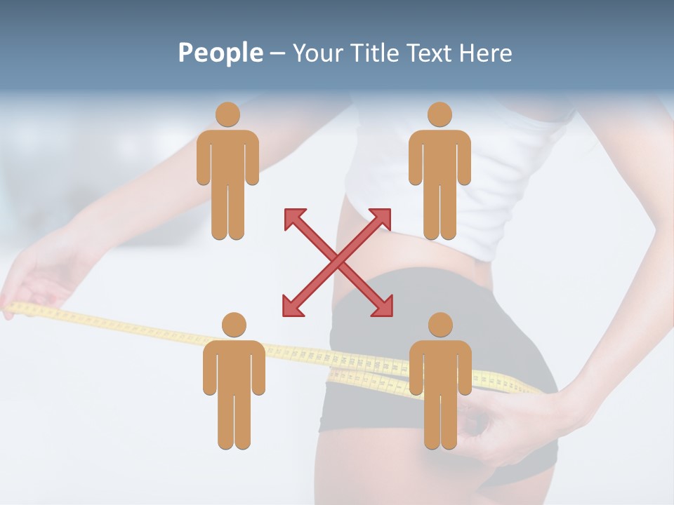 A Woman Measuring Her Waist With A Measuring Tape PowerPoint Template