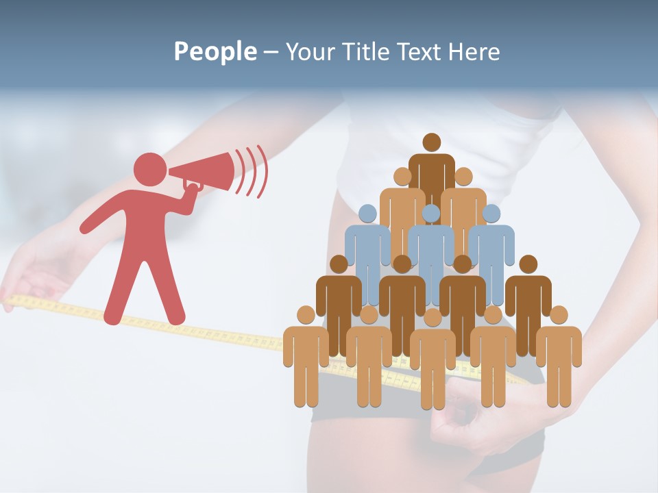 A Woman Measuring Her Waist With A Measuring Tape PowerPoint Template