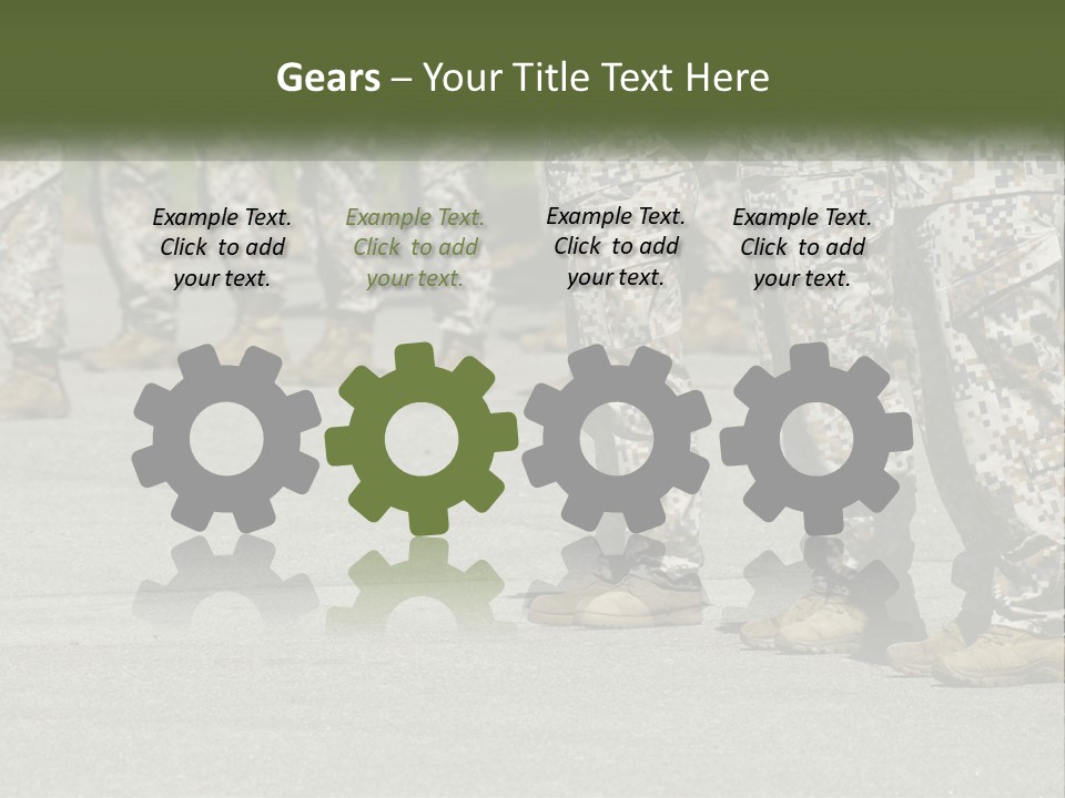 A Group Of Military Men Standing In Formation PowerPoint Template