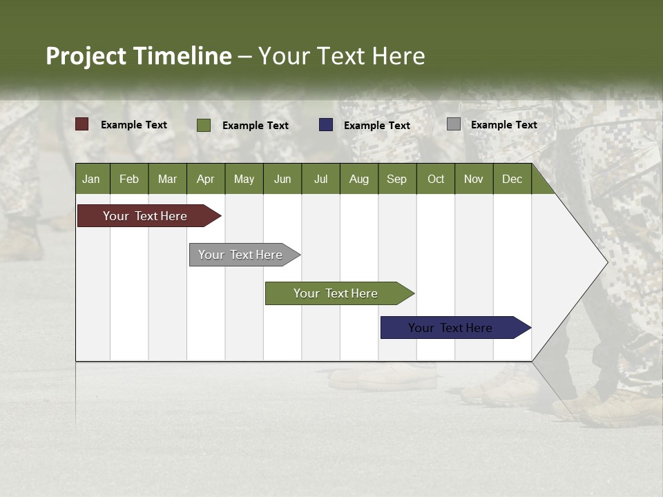 A Group Of Military Men Standing In Formation PowerPoint Template