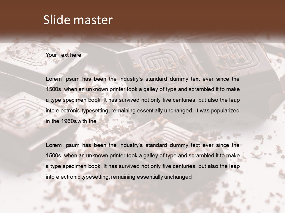 A Pile Of Chocolate Pieces With A Bite Taken Out Of It PowerPoint Template