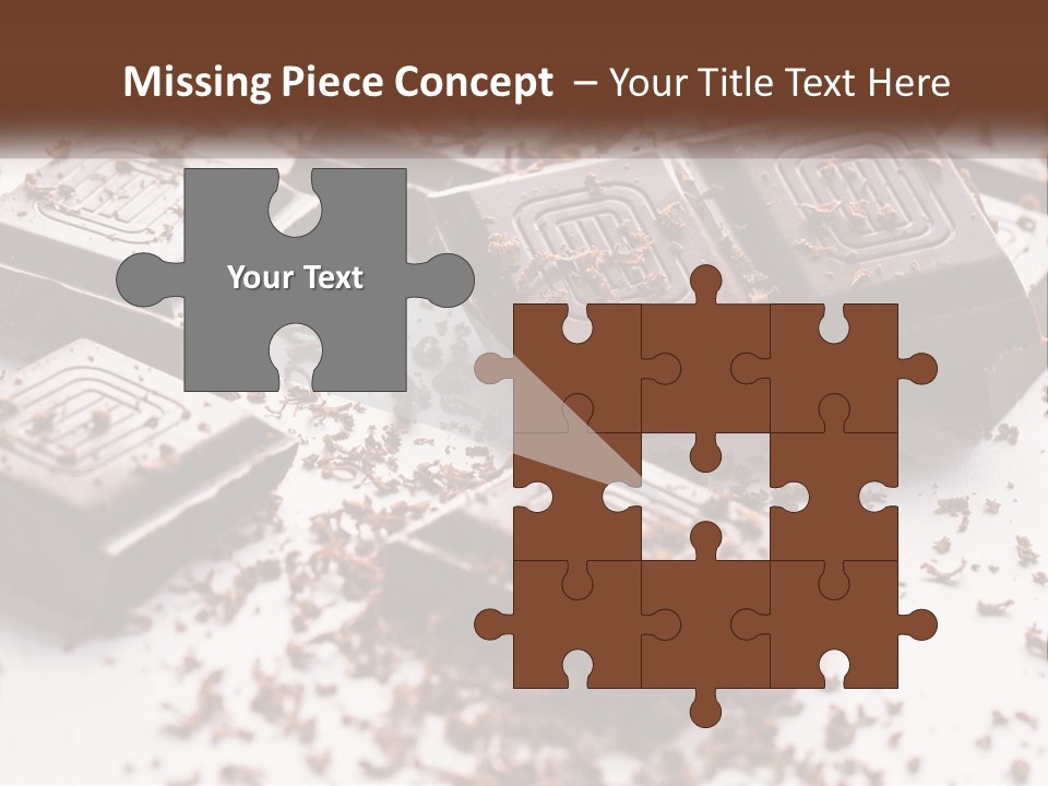 A Pile Of Chocolate Pieces With A Bite Taken Out Of It PowerPoint Template