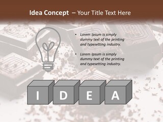 A Pile Of Chocolate Pieces With A Bite Taken Out Of It PowerPoint Template
