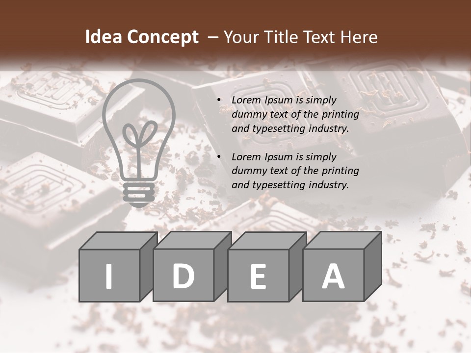 A Pile Of Chocolate Pieces With A Bite Taken Out Of It PowerPoint Template