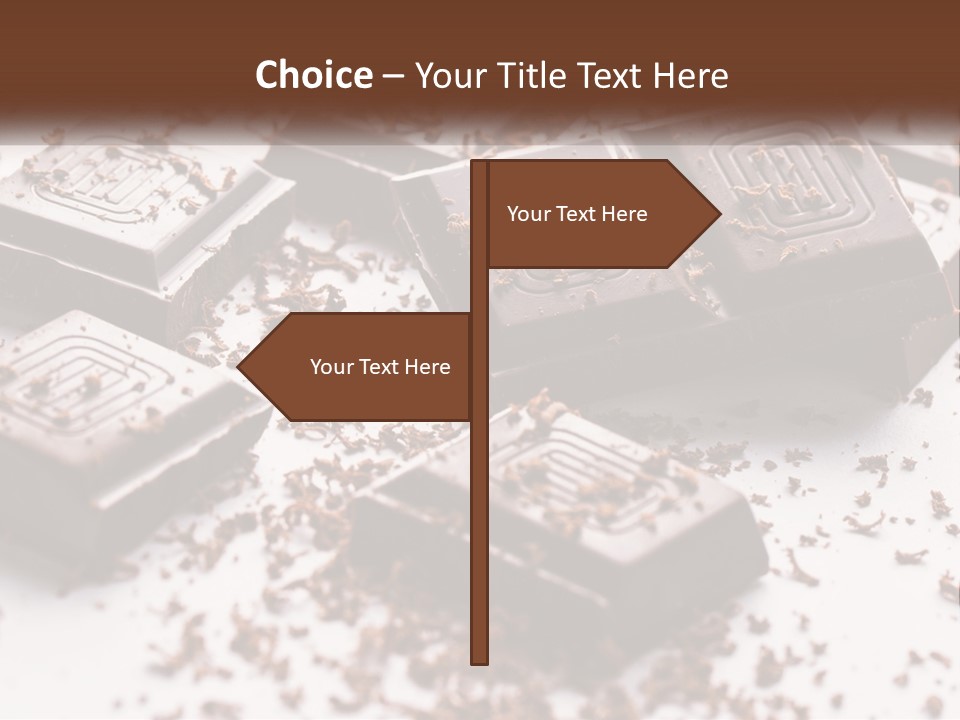 A Pile Of Chocolate Pieces With A Bite Taken Out Of It PowerPoint Template