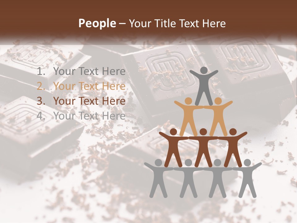 A Pile Of Chocolate Pieces With A Bite Taken Out Of It PowerPoint Template