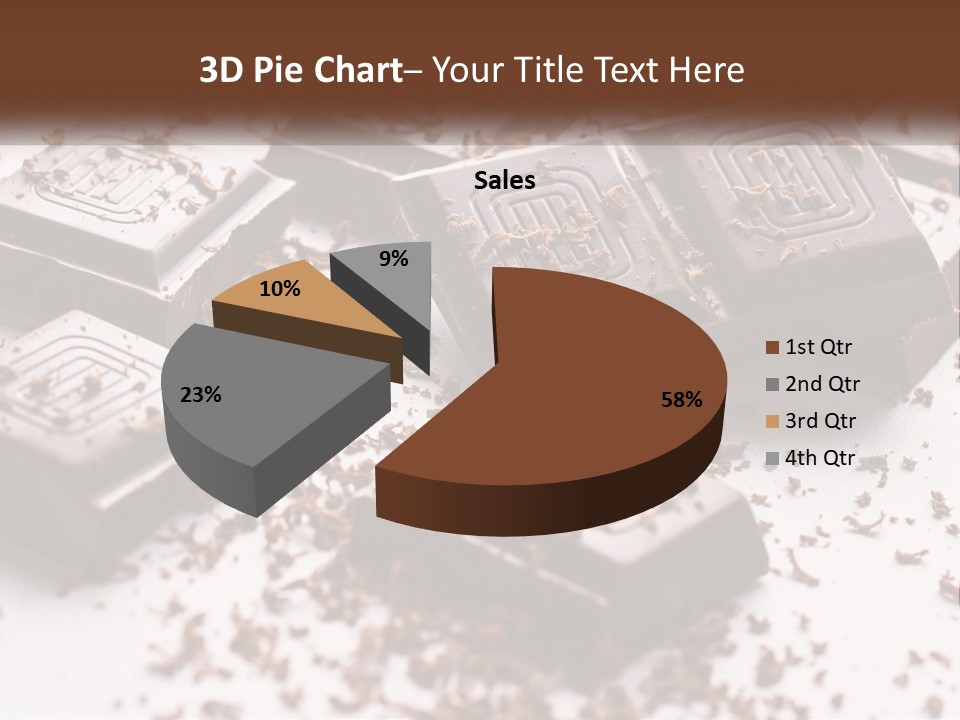 A Pile Of Chocolate Pieces With A Bite Taken Out Of It PowerPoint Template