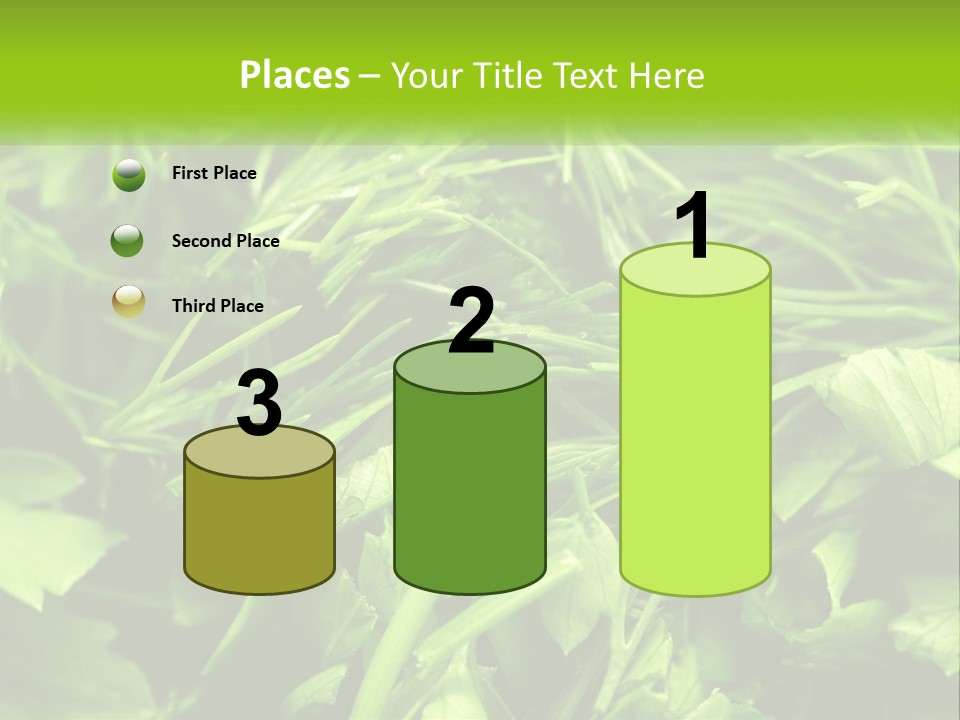 A Pile Of Green Leaves With The Words Name Of Presentation PowerPoint Template