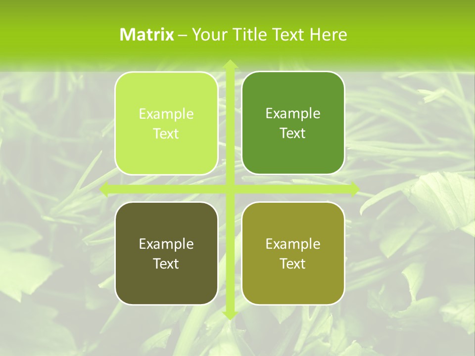 A Pile Of Green Leaves With The Words Name Of Presentation PowerPoint Template