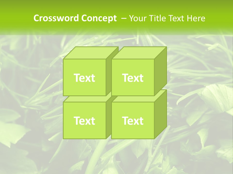 A Pile Of Green Leaves With The Words Name Of Presentation PowerPoint Template