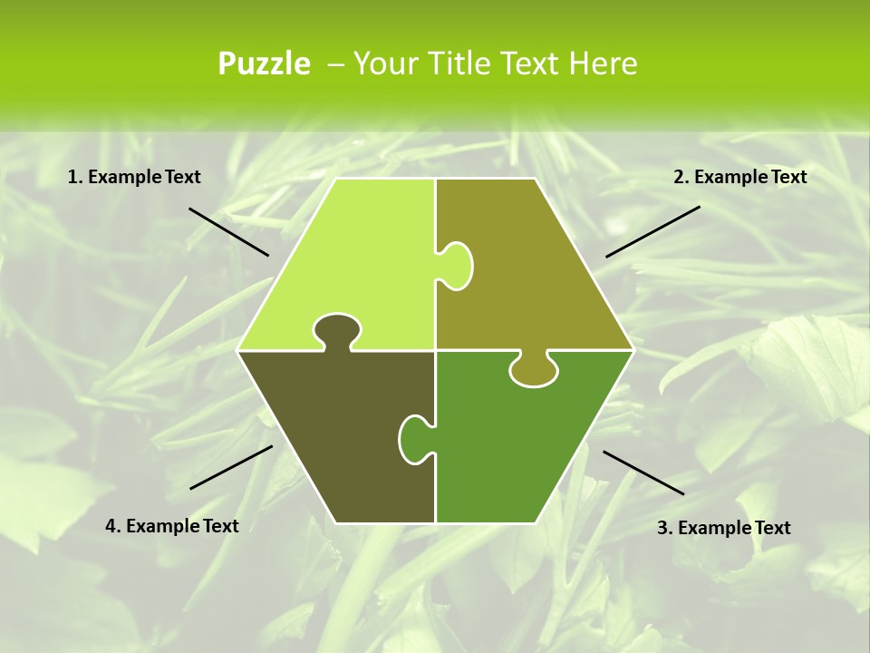 A Pile Of Green Leaves With The Words Name Of Presentation PowerPoint Template