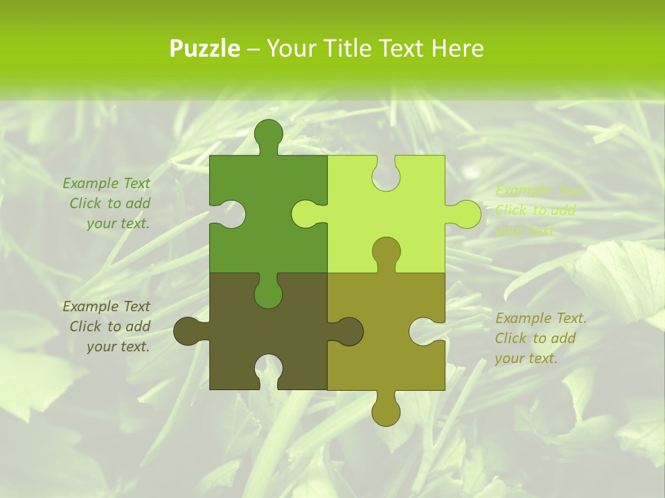 A Pile Of Green Leaves With The Words Name Of Presentation PowerPoint Template