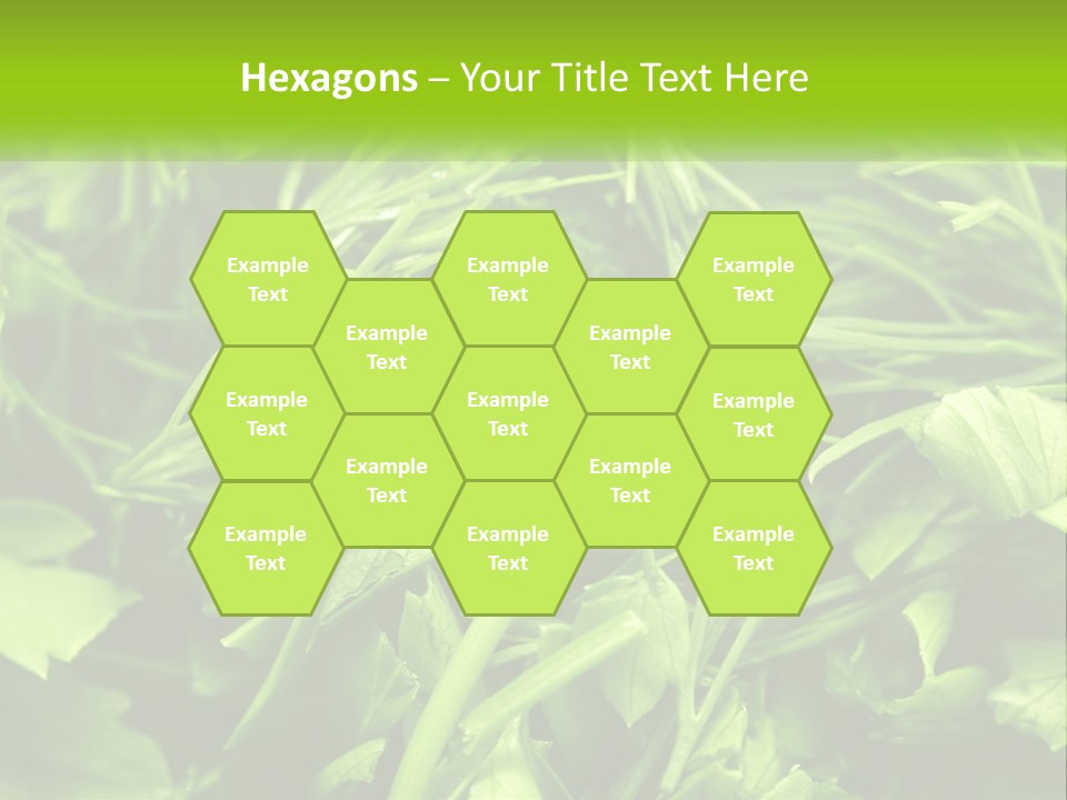 A Pile Of Green Leaves With The Words Name Of Presentation PowerPoint Template