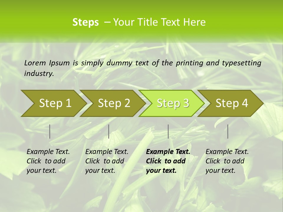 A Pile Of Green Leaves With The Words Name Of Presentation PowerPoint Template