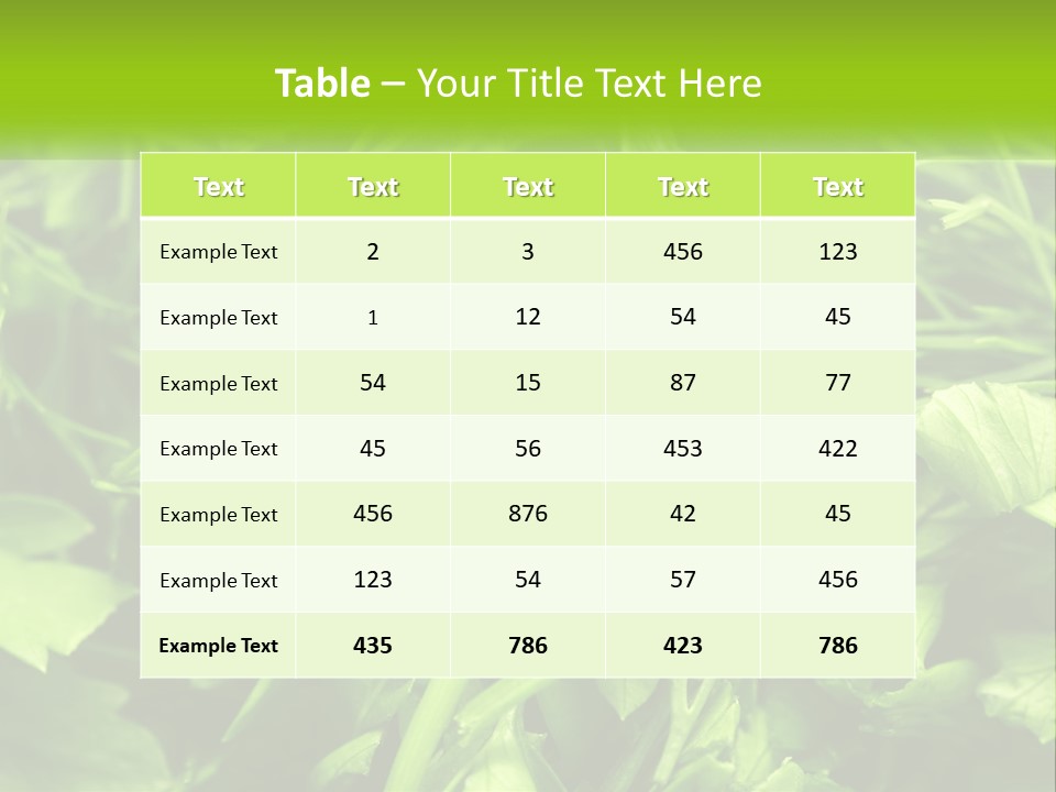 A Pile Of Green Leaves With The Words Name Of Presentation PowerPoint Template