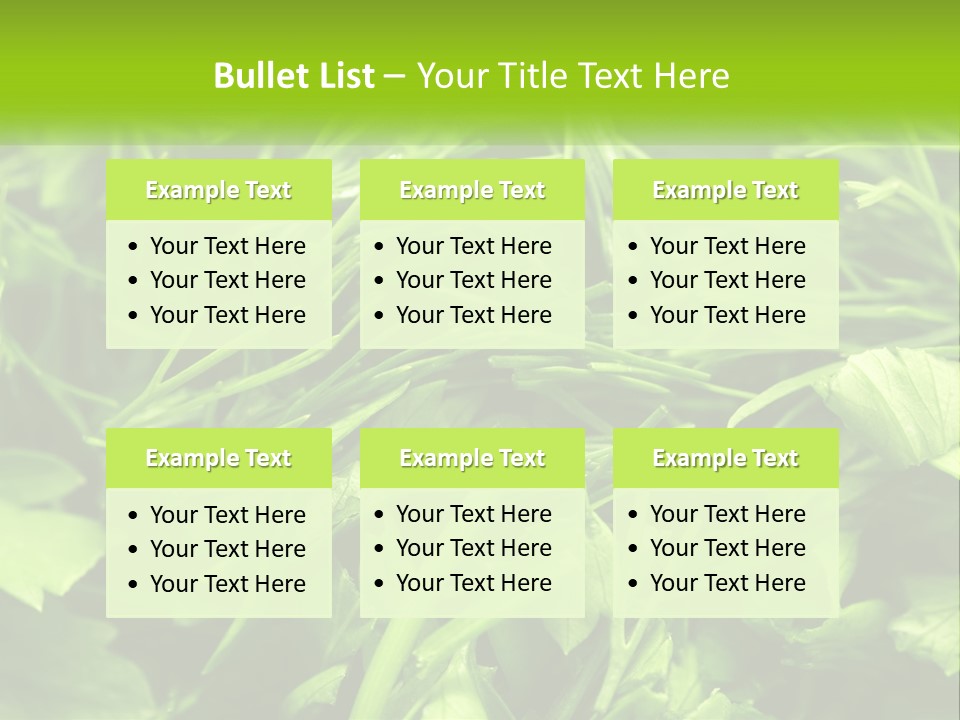 A Pile Of Green Leaves With The Words Name Of Presentation PowerPoint Template
