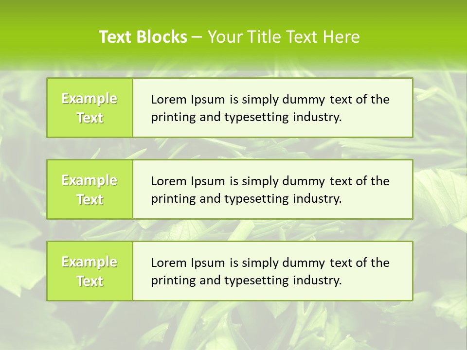 A Pile Of Green Leaves With The Words Name Of Presentation PowerPoint Template