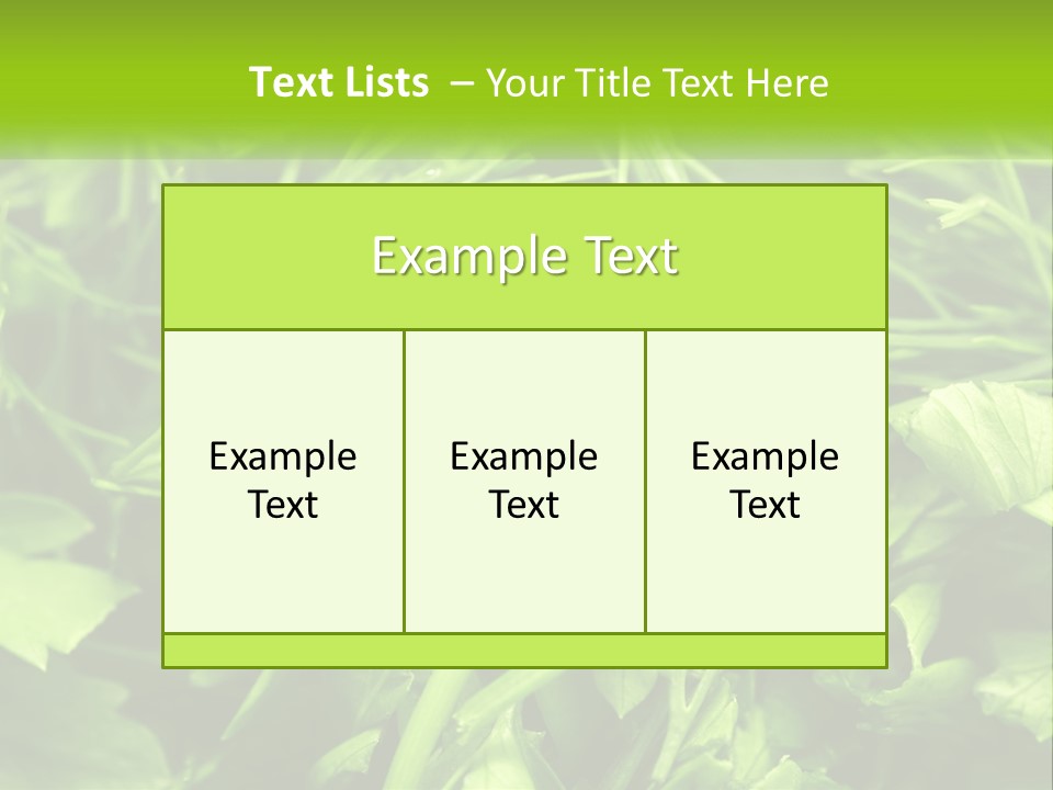 A Pile Of Green Leaves With The Words Name Of Presentation PowerPoint Template