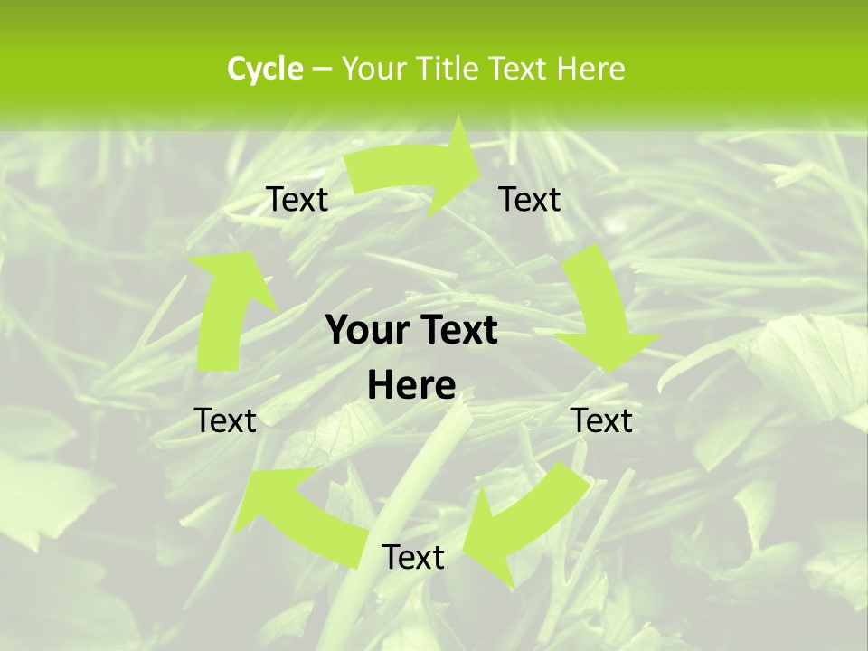 A Pile Of Green Leaves With The Words Name Of Presentation PowerPoint Template