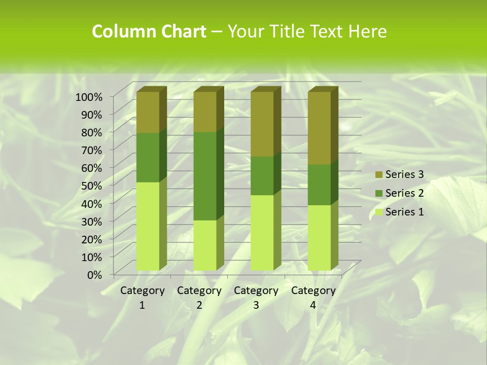 A Pile Of Green Leaves With The Words Name Of Presentation PowerPoint Template