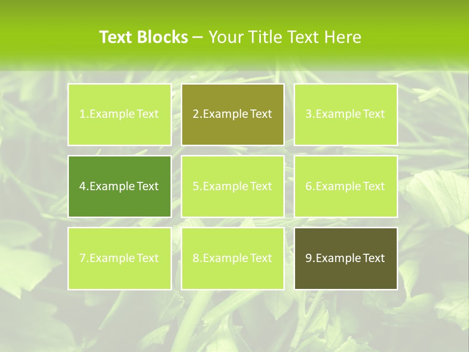 A Pile Of Green Leaves With The Words Name Of Presentation PowerPoint Template