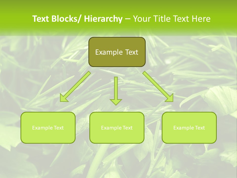 A Pile Of Green Leaves With The Words Name Of Presentation PowerPoint Template