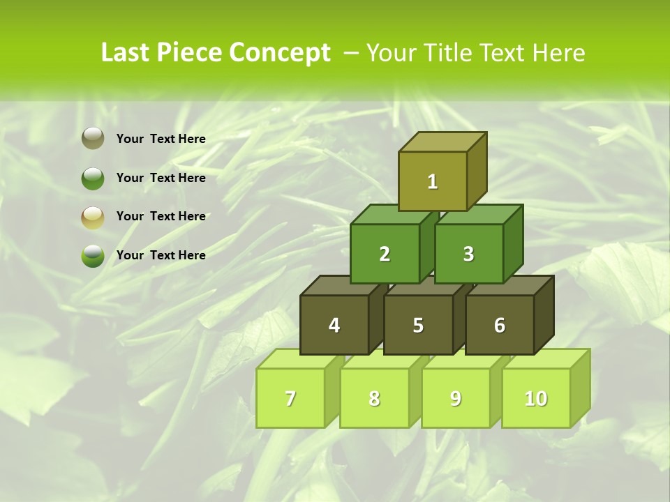 A Pile Of Green Leaves With The Words Name Of Presentation PowerPoint Template