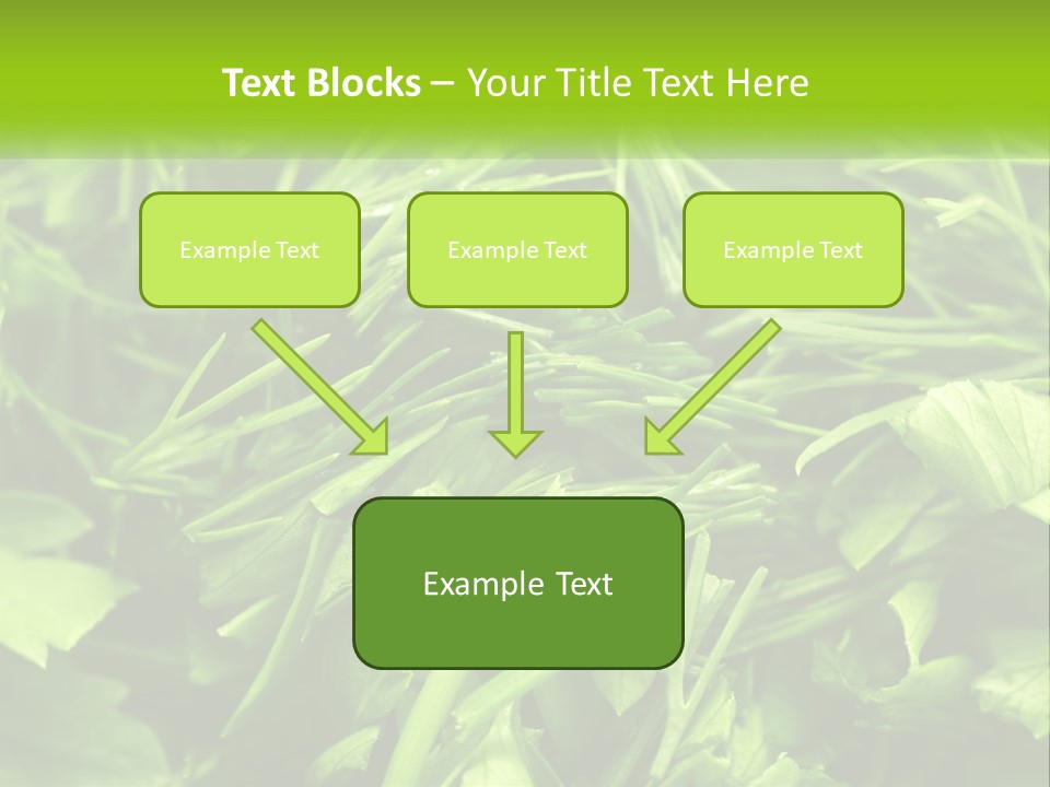 A Pile Of Green Leaves With The Words Name Of Presentation PowerPoint Template