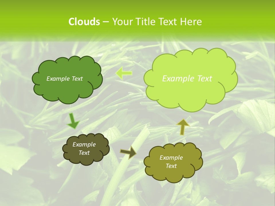 A Pile Of Green Leaves With The Words Name Of Presentation PowerPoint Template