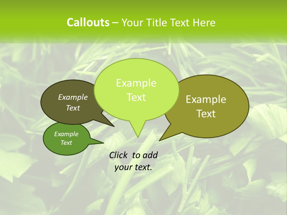 A Pile Of Green Leaves With The Words Name Of Presentation PowerPoint Template