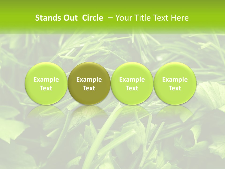 A Pile Of Green Leaves With The Words Name Of Presentation PowerPoint Template
