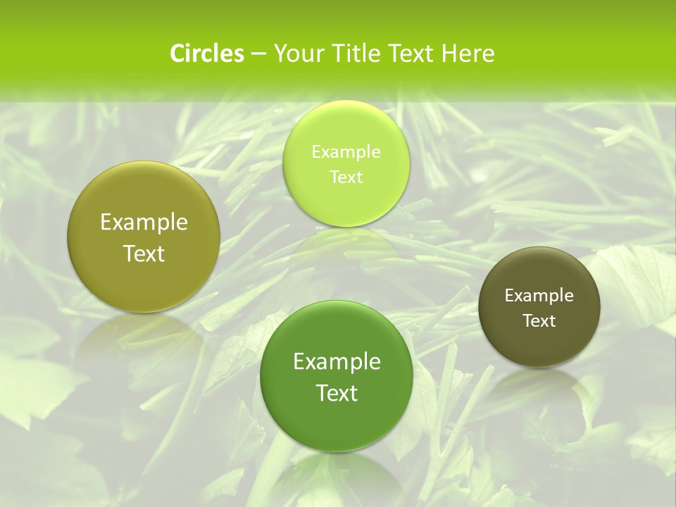 A Pile Of Green Leaves With The Words Name Of Presentation PowerPoint Template