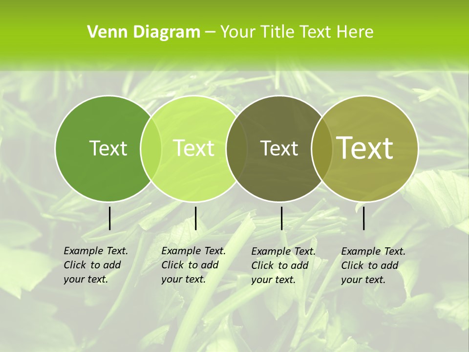 A Pile Of Green Leaves With The Words Name Of Presentation PowerPoint Template