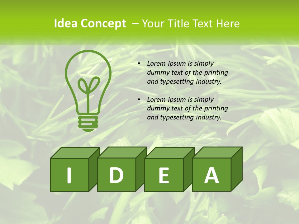 A Pile Of Green Leaves With The Words Name Of Presentation PowerPoint Template