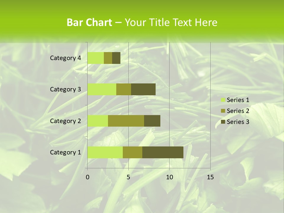 A Pile Of Green Leaves With The Words Name Of Presentation PowerPoint Template