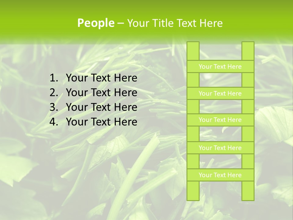 A Pile Of Green Leaves With The Words Name Of Presentation PowerPoint Template