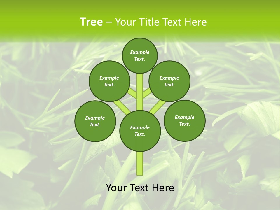 A Pile Of Green Leaves With The Words Name Of Presentation PowerPoint Template