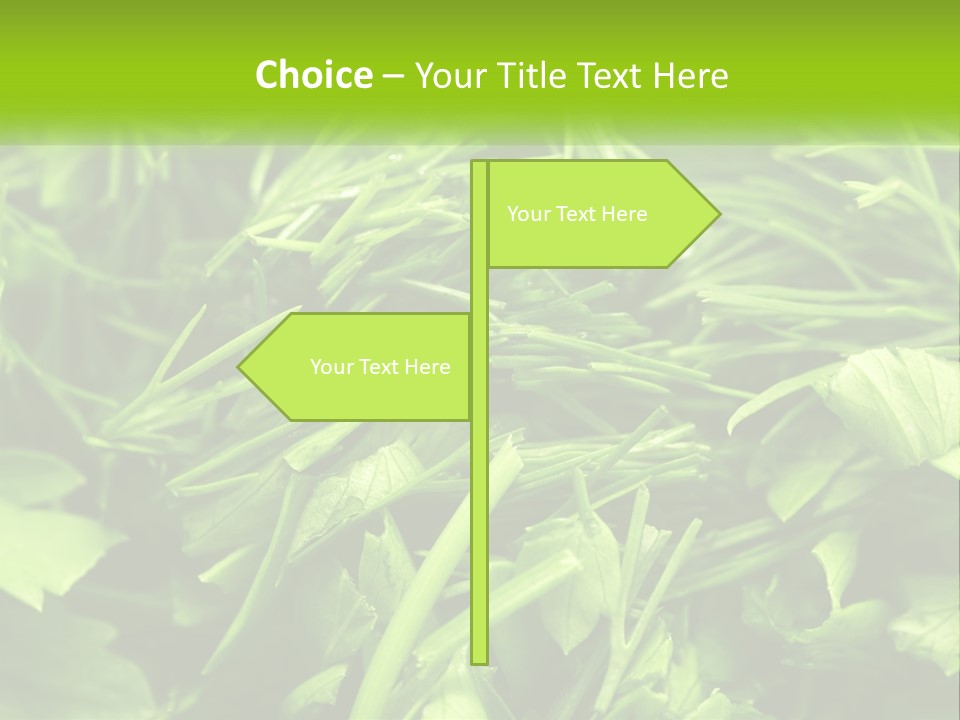A Pile Of Green Leaves With The Words Name Of Presentation PowerPoint Template
