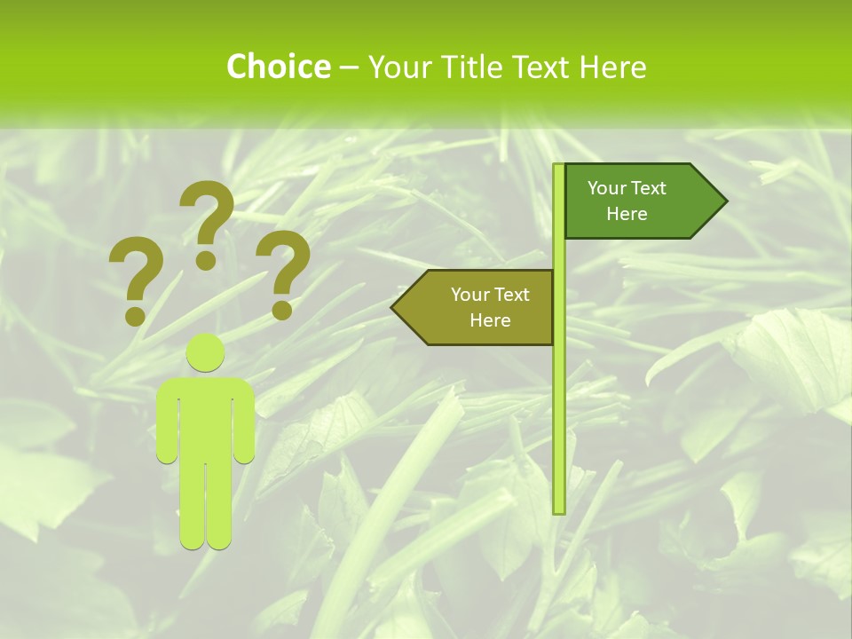 A Pile Of Green Leaves With The Words Name Of Presentation PowerPoint Template