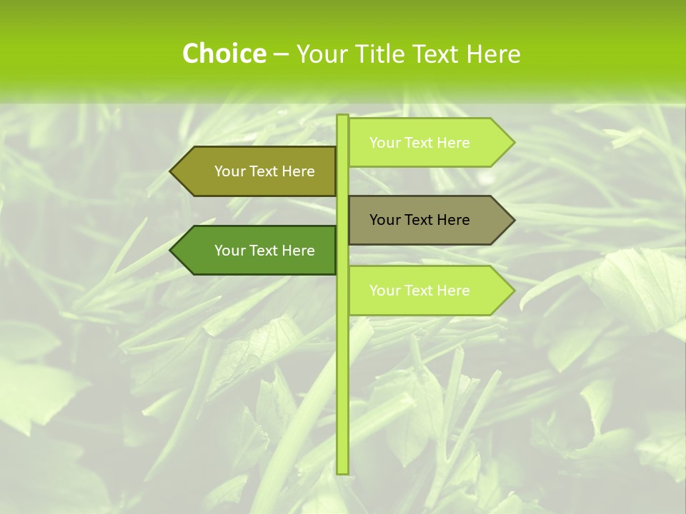 A Pile Of Green Leaves With The Words Name Of Presentation PowerPoint Template