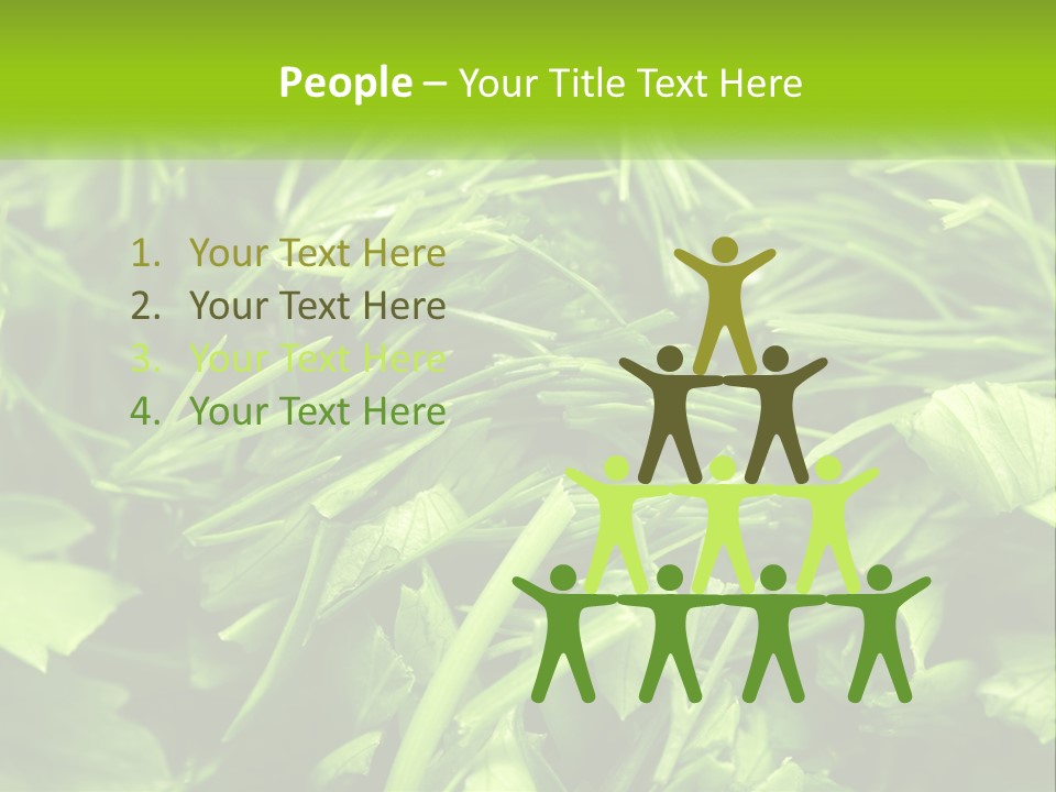 A Pile Of Green Leaves With The Words Name Of Presentation PowerPoint Template