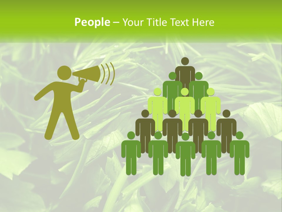 A Pile Of Green Leaves With The Words Name Of Presentation PowerPoint Template