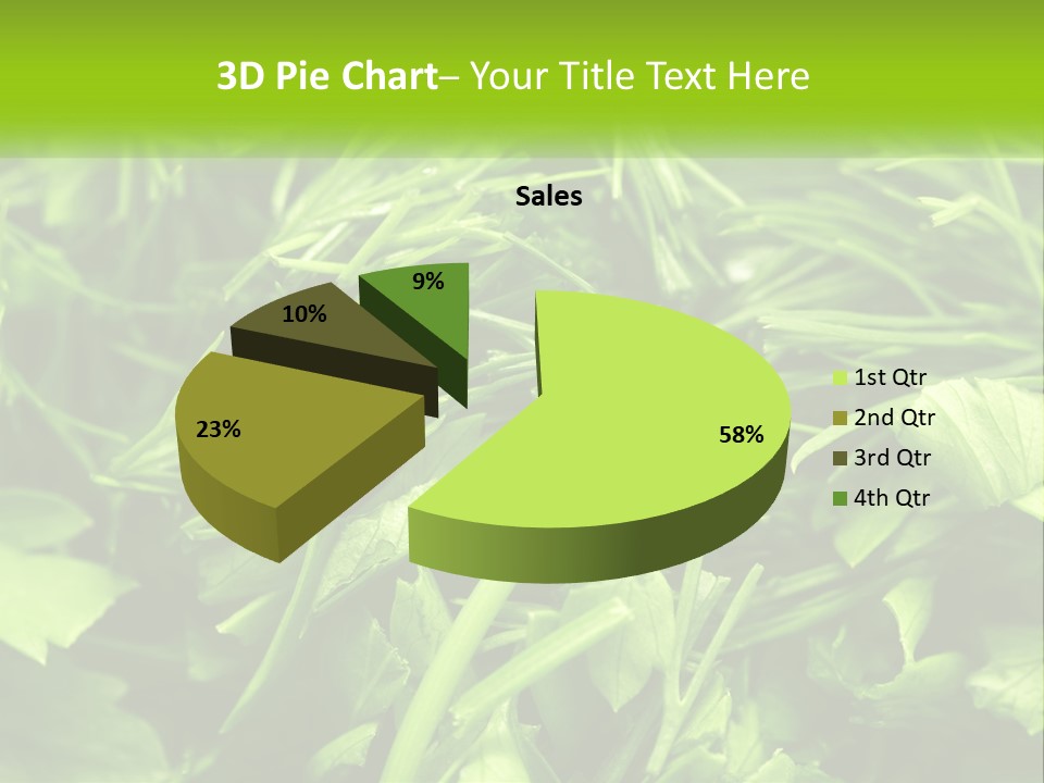 A Pile Of Green Leaves With The Words Name Of Presentation PowerPoint Template