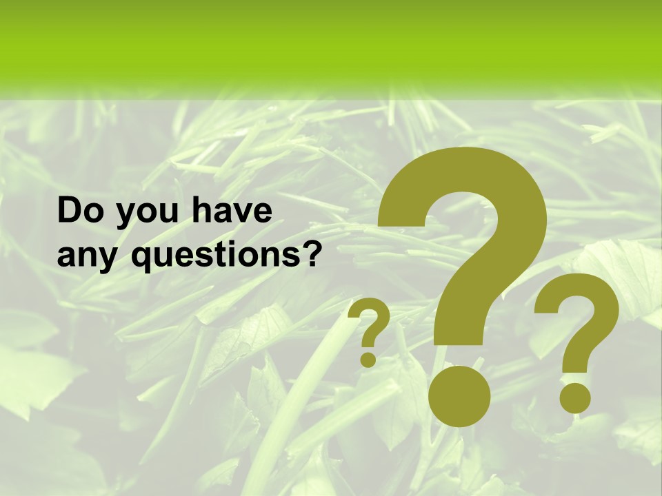 A Pile Of Green Leaves With The Words Name Of Presentation PowerPoint Template