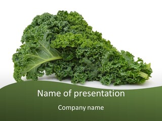 A Pile Of Green Leafy Vegetables On A White Background PowerPoint Template