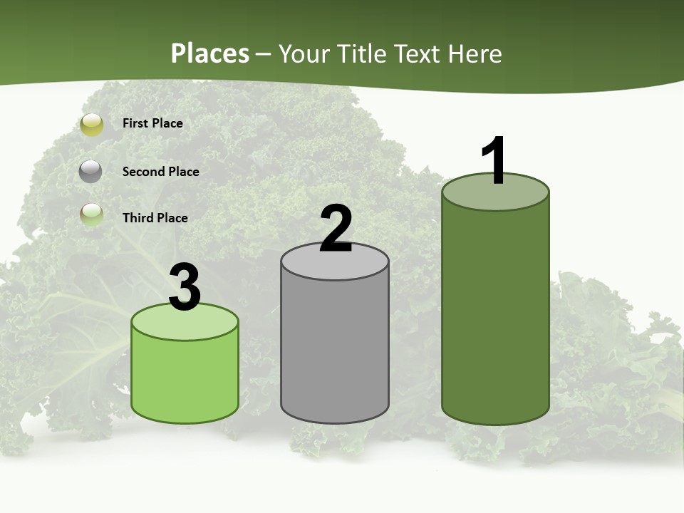 A Pile Of Green Leafy Vegetables On A White Background PowerPoint Template