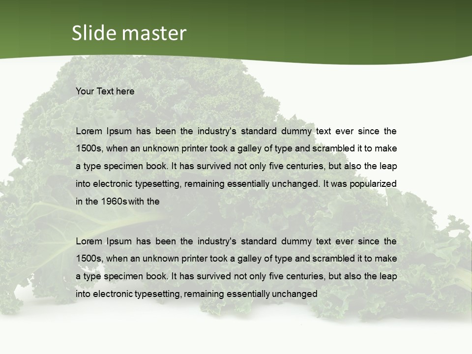A Pile Of Green Leafy Vegetables On A White Background PowerPoint Template