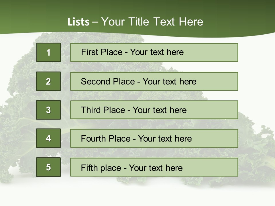 A Pile Of Green Leafy Vegetables On A White Background PowerPoint Template