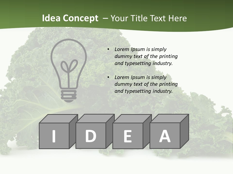 A Pile Of Green Leafy Vegetables On A White Background PowerPoint Template