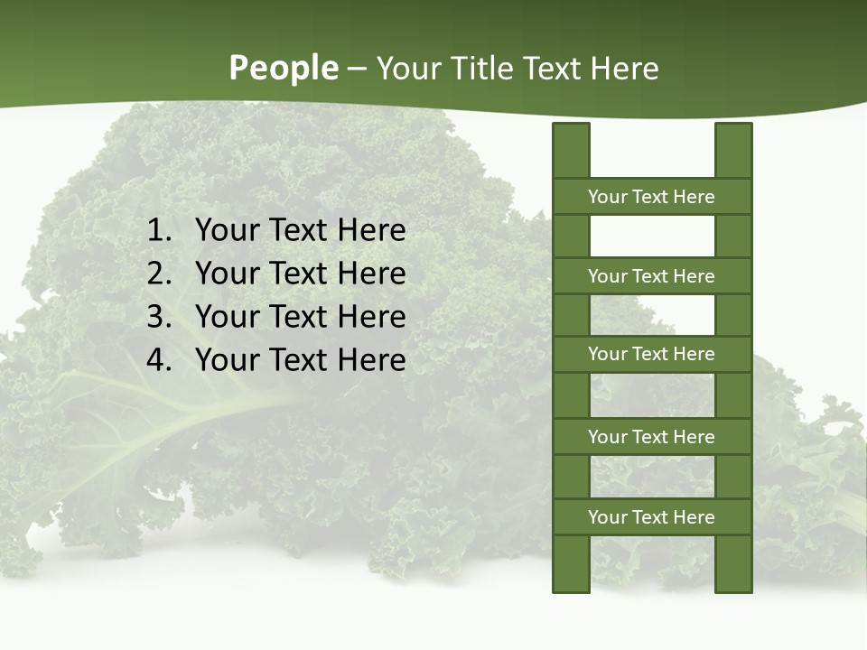 A Pile Of Green Leafy Vegetables On A White Background PowerPoint Template